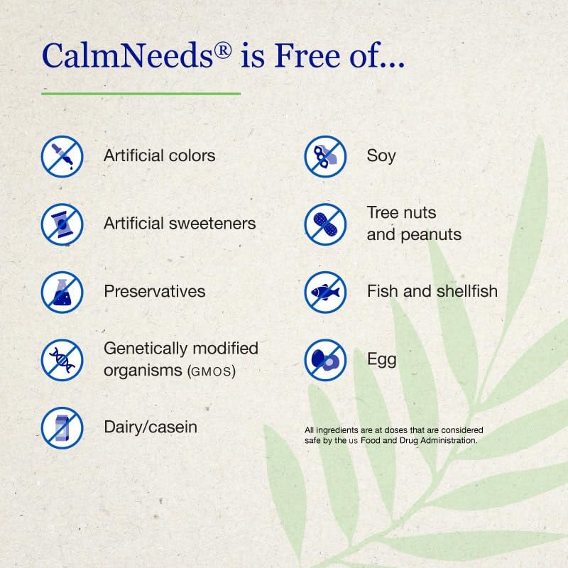 Neuro Needs CalmNeeds® Promote Calm and Positive Mood - Formula Contains Vitamins B6, Magnesium, L-theanine, 5-HTP, and GABA, 60 Veggie Capsules