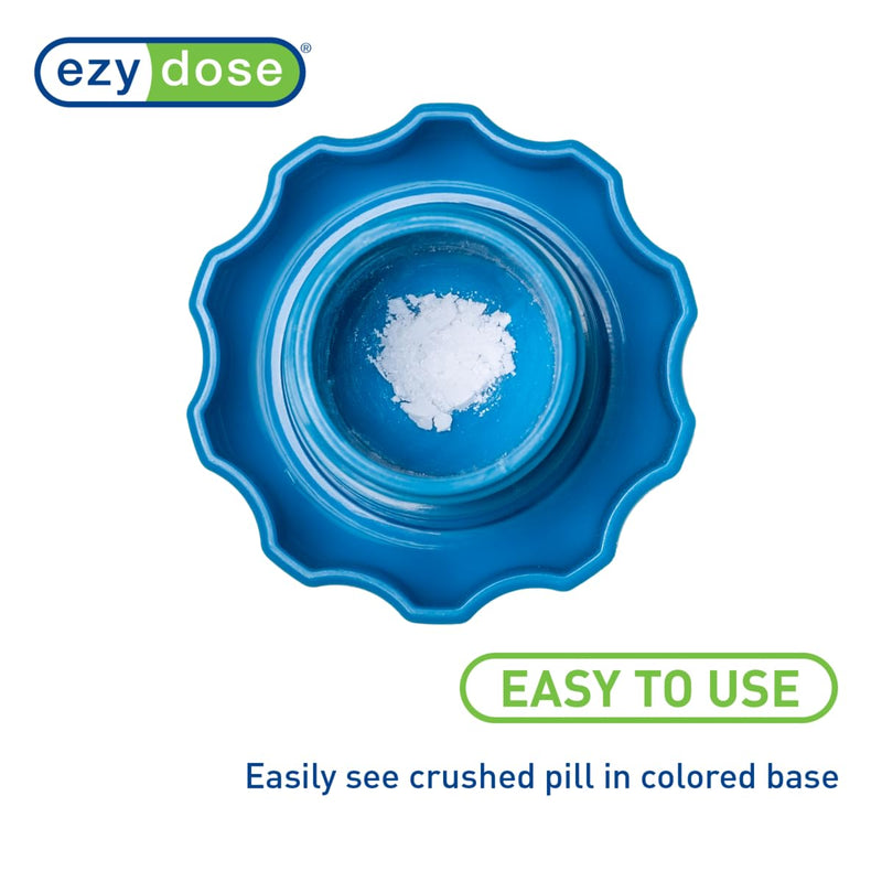 Ezy Dose Pill Crusher & Tablet Grinder, Storage Compartment, Small, Blue | Pill, Vitamins, Tablets, Crusher for Pets, Elderly, Crushes Medications into Fine Powder, Easy-to-Use Design, BPA Free