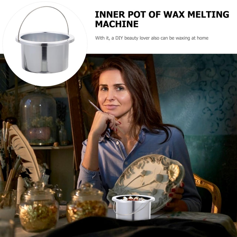 Wax Melter Inner Pot Aluminum Wax Warmer Replacement Bowl for Hair Removal 4.92 Inch Non-Stick Design with Ergonomic Handle for Easy Cleaning