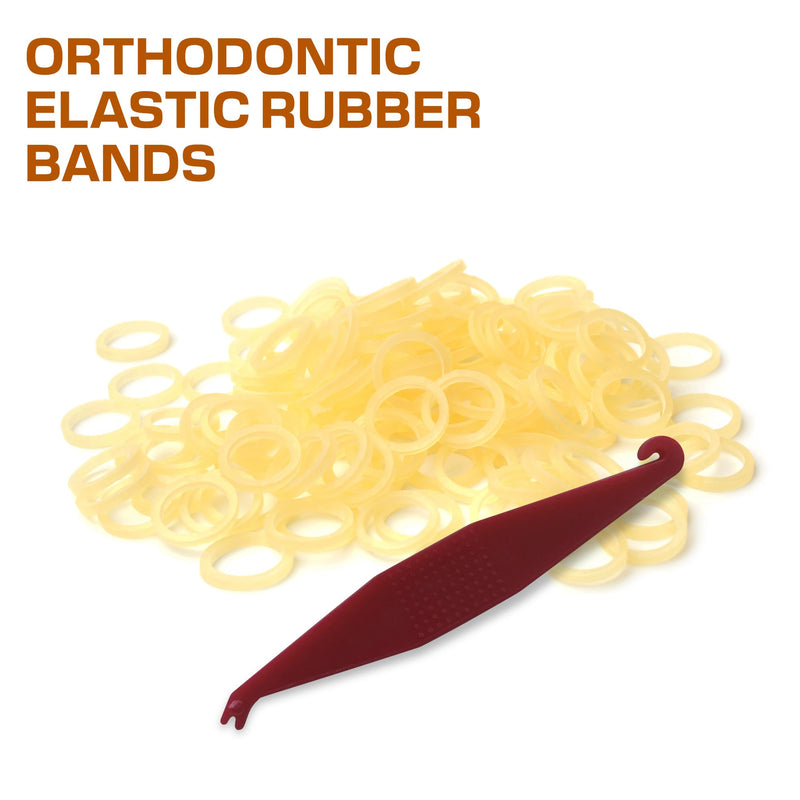 [Australia] - 100 Pcs Natural Orthodontic Elastic Dental Rubber Bands for Braces, 4.5 Ounce Heavy, Dreadlocks Hair Braids Include Braces Rubber Band Tool 3/16 Inch 100 Pack Natural - Heavy 