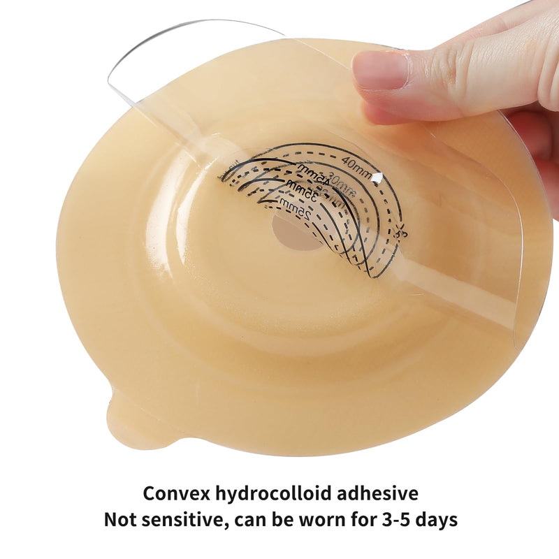 [Australia] - 5-Pack Convex Ostomy Skin Barriers for Steawoce Two-Piece Convex System - 15-45mm Cut-to-Fit Hypoallergenic Adhesive Base for Colostomy Care 