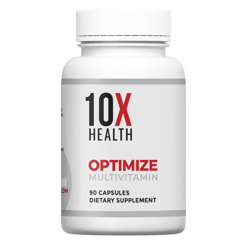 10X Health Methylated Multivitamin - 90 Capsules | Mthfr Supplement: 34-in-1 Formula, 800mcg B12, 5-MTHF & NAC, Methyl B Complex, Non-GMO 90 Count (Pack of 1)