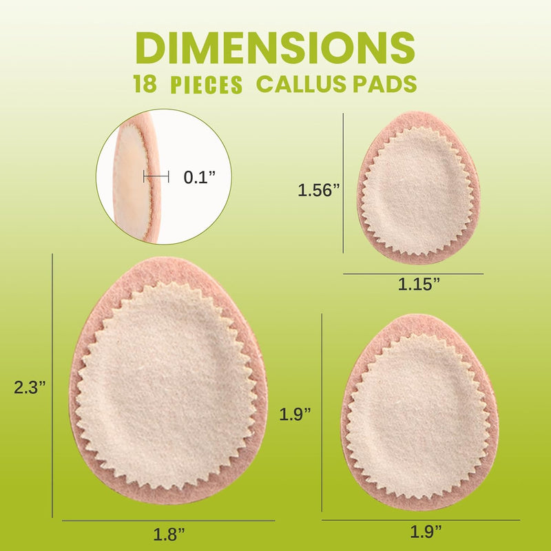 [Australia] - Bukihome Extra Thick Callus Remover,Felt Callus Pads,Protect Calluses from Rubbing on ShoesÔºåReduce Foot and Heel PainÔºåSelf-Stick Pedi CushionsÔºåPack of 18,Multi-Size 18 Count (Pack of 1) 