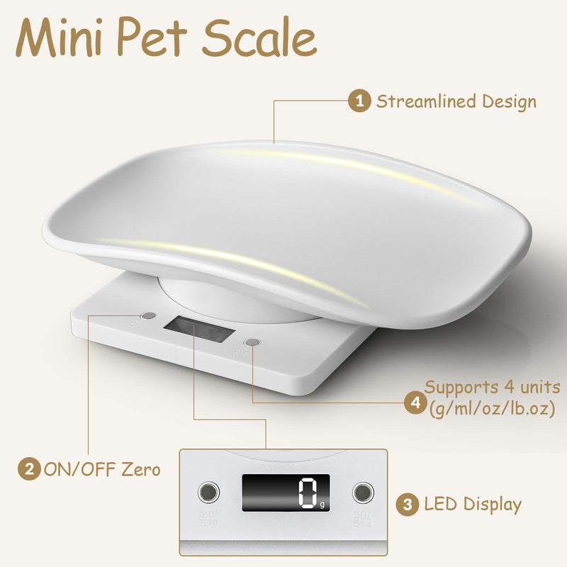 Digital Scale for Pet, Small Pet Scale, Puppy Scales for Weighing, Puppy Whelping Scale, Dog Cat Scale, Portable Newborn Pet Scale for Small Animals, Baby Kittens Weight Scale, Max 33lb11.4 inch 33lb+Tape