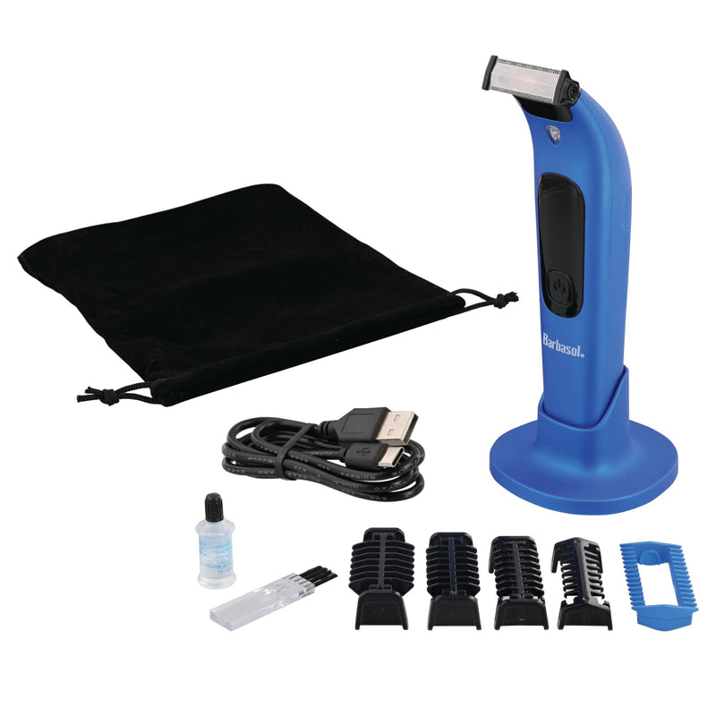 [Australia] - Barbasol Face and Body Shaver, Hybrid Face and Body Single Blade Shaver, Rechargeable with a 2 Hour Run Time, Wet or Dry Shave, LED Screen, Built in Light, Stainless Steel 