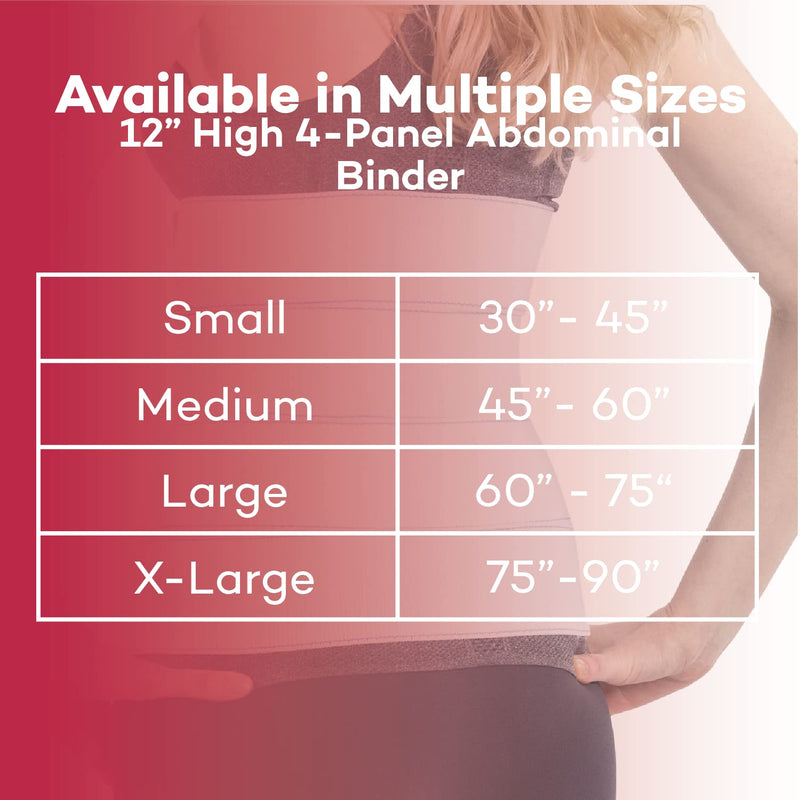 Dealmed Large Abdominal Binder – 4-Panel, 12", 60" – 75” Waist Compression Wrap, Abdominal Binder for Women and Men, Waist Support Belt to Stabilize Core and Improve Muscle Tone 4 Panel - 12 in.