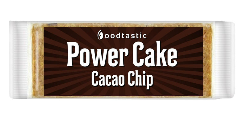 [Australia] - Foodtastic Power Cake Cacao Chip (10 x 120g) | delicious, juicy oat bars | handmade Flapjack energy bars made from oatmeal 