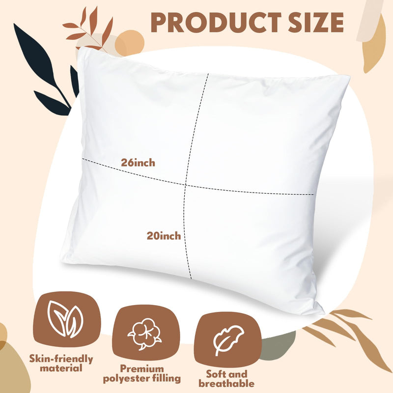 [Australia] - 20 x 26 Inches Waterproof Medical Pillow with Vinyl Protector, Reusable Hospital Pillow for Sleeping, Fluid and Stain Resistant, Wipeable Easy Clean, White 