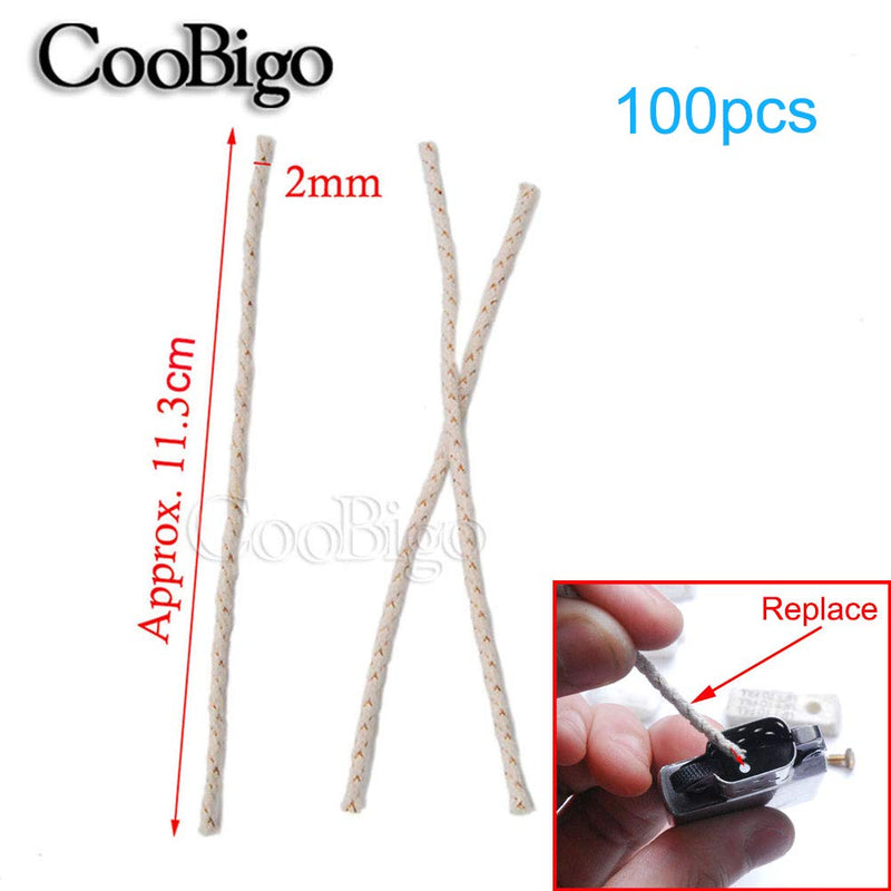 [Australia] - 100pcs Oil Lighter Wick Copper & Cotton Material Kerosene Petrol Lighter Accessories #FLQ215-C 