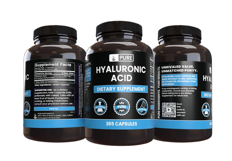 [Australia] - Pure Original Ingredients Hyaluronic Acid (365 Capsules) No Magnesium Or Rice Fillers, Always Pure, Lab Verified 