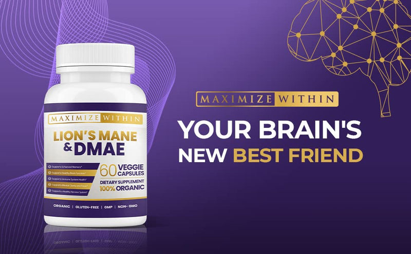 [Australia] - Maximize Within Lion's Mane & DMAE Capsules: Enhance Memory, Boost Mental Clarity, and Sharpen Focus - 60 Capsules for Maximum Cognitive Support 