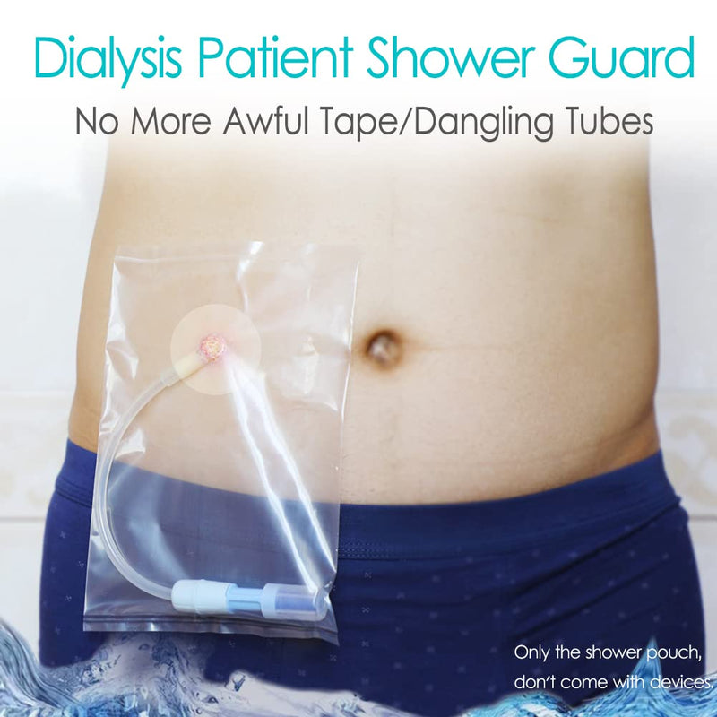 [Australia] - Waterproof Peritoneal Dialysis Shower Pouch PD Catheter Holder Gtube Covers Protector for Feeding Tube Supplies Peg Dialysis Belt Accessories Adults Women Men (Pack of 25) Pack of 25 Transparent 