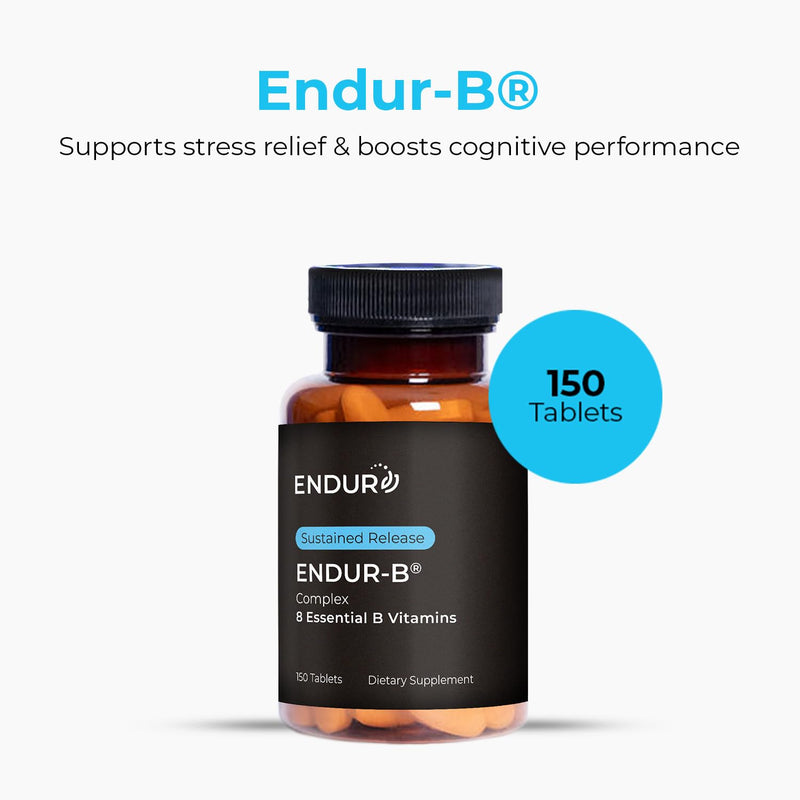 ENDUR-B® Complex Sustained Release B-Vitamin Formula, 150 Tablets | All 8 B vitamins, Thiamin Riboflavin Folate B12 Biotin, Energy metabolism, cGMP & UL-Certified, USA made