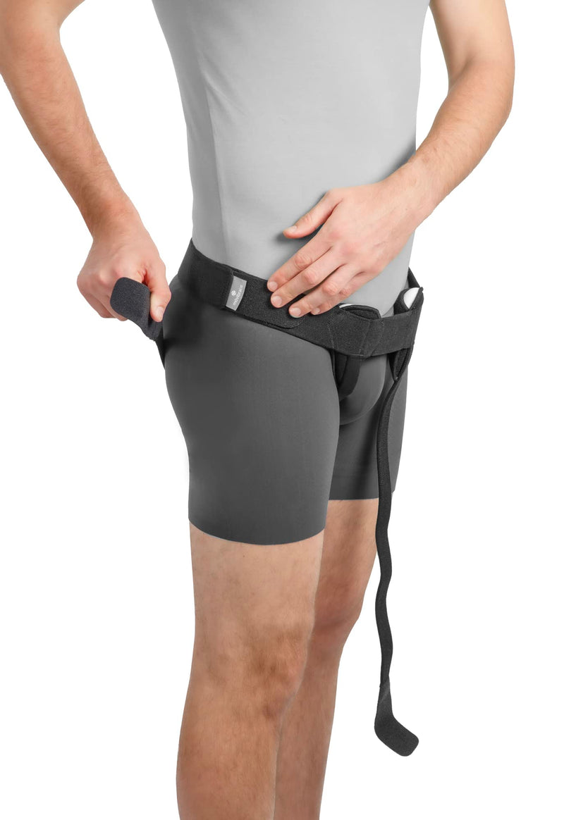 Movibrace Inguinal Groin Hernia Belt Black (Double, Medium) Black (Double)
