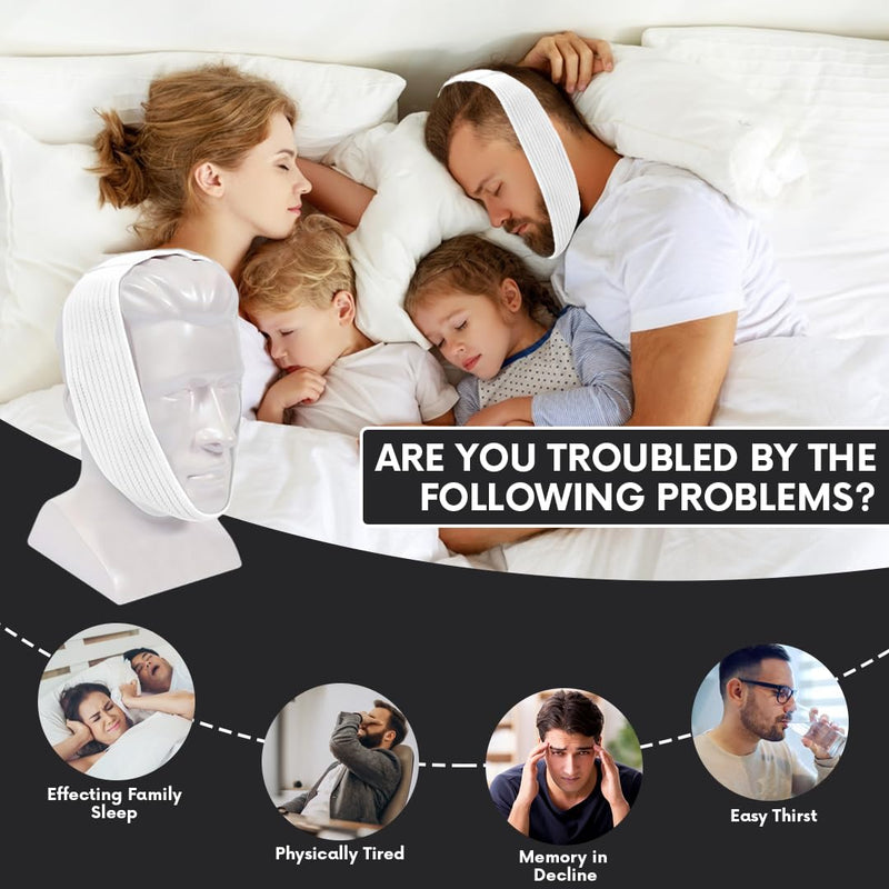 [Australia] - Super Deluxe White Chin Strap for Cpap Users - Anti Dry Mouth- Anti Snore Chin Strap Great Sleeping Solution for Men and Women to Keep Mouth Closed While Sleeping (1 pk) 1 pk 