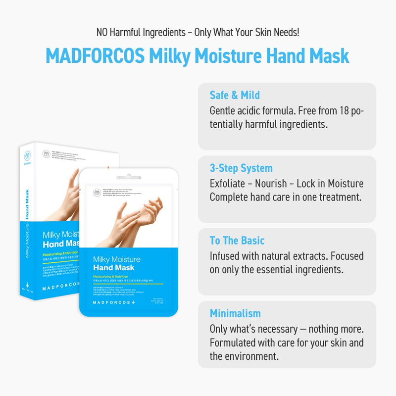 [Australia] - Milky Moisture Hand Mask – Hydrating Gloves for Dry Hands | 5 or 10 Pairs (5 Pair (Pack of 1)) (10 Pair (Pack of 1)) 10 Pair (Pack of 1) 