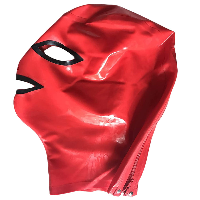 MFMYEE Latex Mask Rubber SM Fetish Bondage Mask Erotic Cosplay Mask Latex Lovers Hood