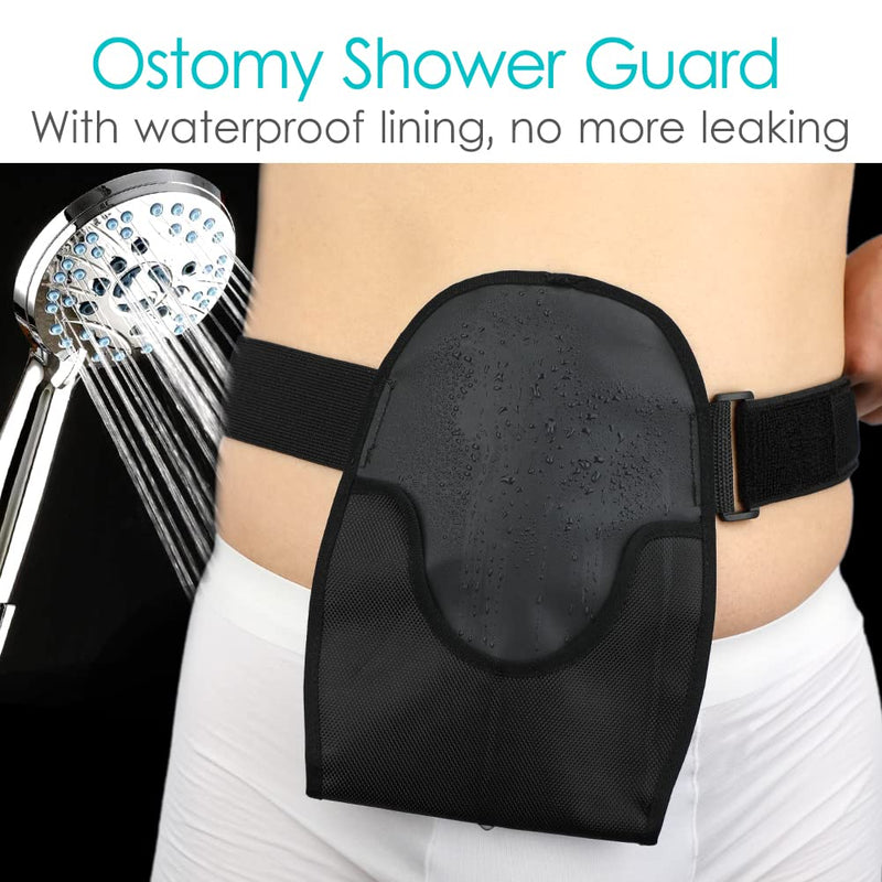 [Australia] - Waterproof Ostomy Bag Cover Belt Soft Colostomy Bag Pouch Covers Washable Stoma Urostomy Ileostomy Leak-proof Odour Masking Black 