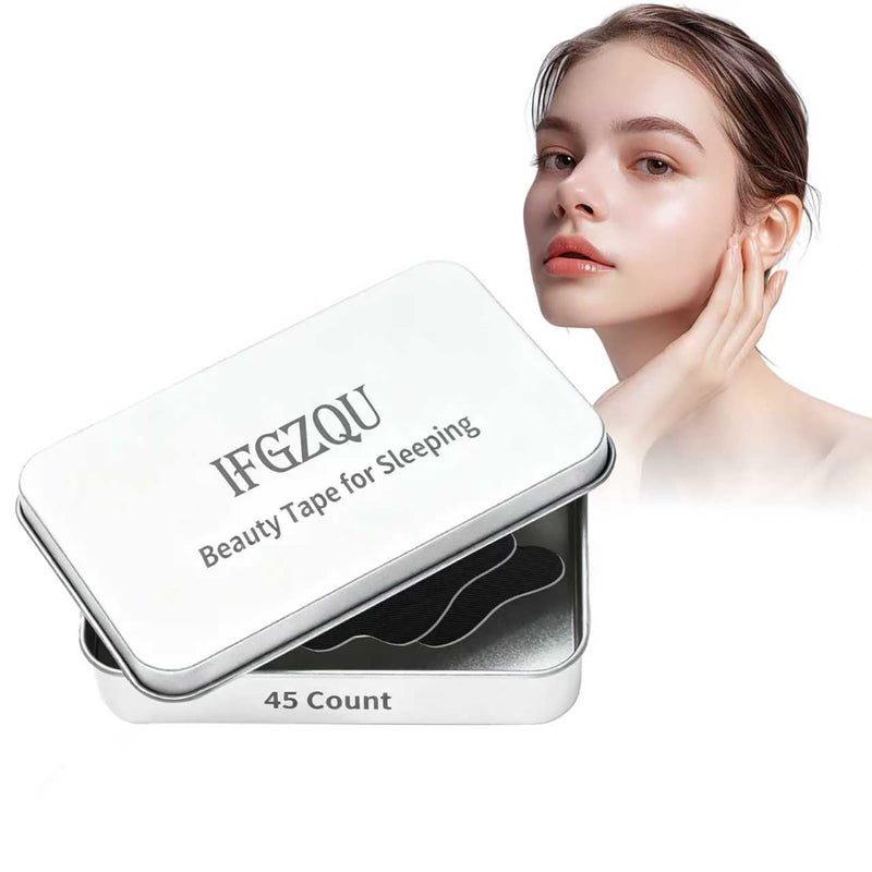 [Australia] - Beauty Tape for Sleeping (45 Count) - Beauty Tape for Snoring Promotes Sculpted Jawline, Brighter Eyes, & Energy - Lip Plumping Sleep Beauty Tape Supports Stronger Chin Profile-I03 