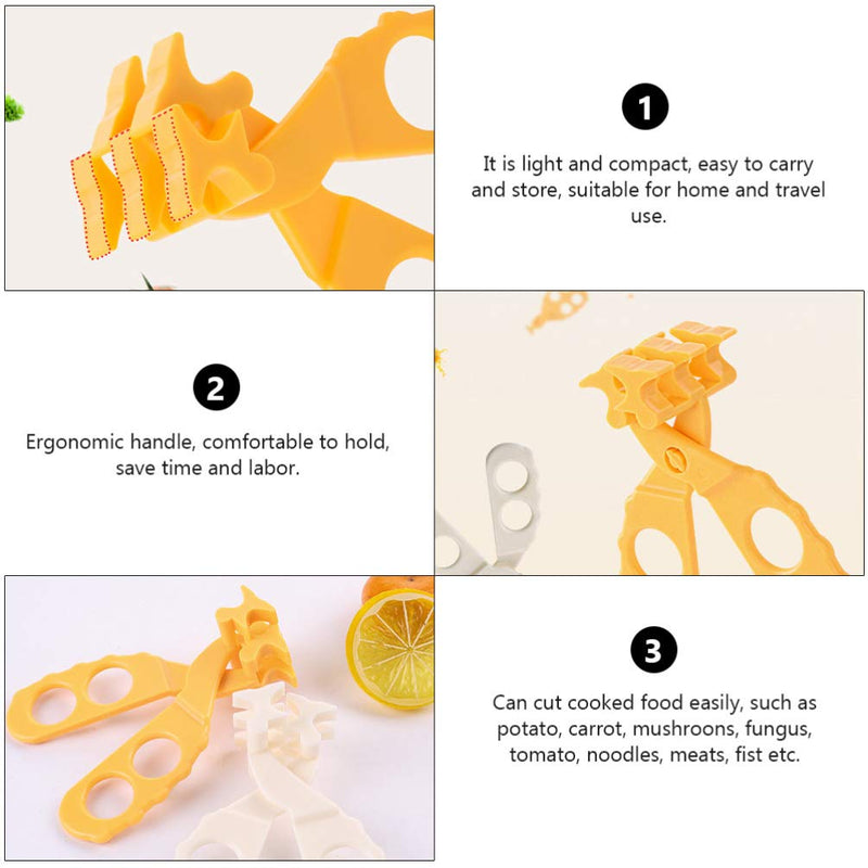 [Australia] - EXCEART 2PCS Baby Food Choppers Food Cutter Multifunctional Masher Chopper Crusher Food Cut Kids Safe Feeding Helper Home Kitchen Food Slicer Shears for Babies Toddlers (Yellow) 