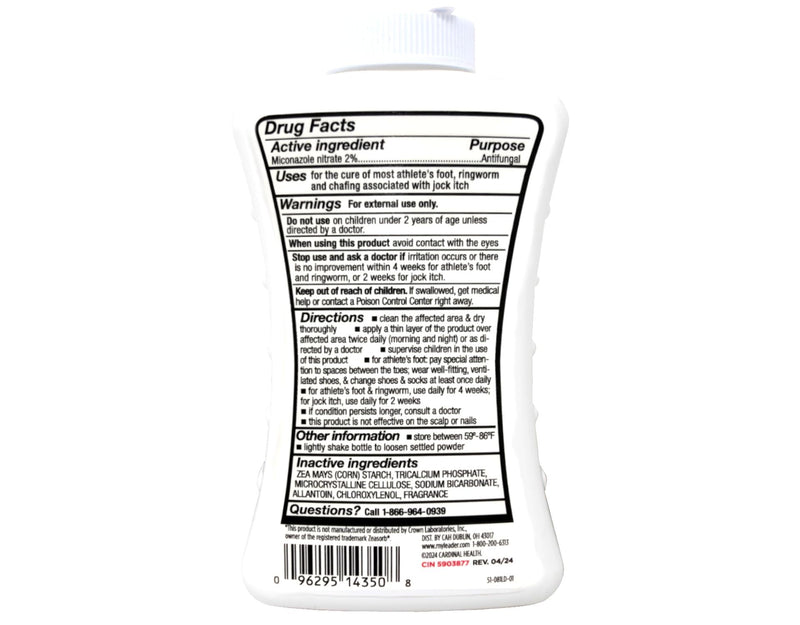 Leader Foot Powder, Moisture Absorbing, Talc-Free, Powder for Skin Folds & Most AF, Jock Itch, Prevents Recurrence, 2.5 Ounce