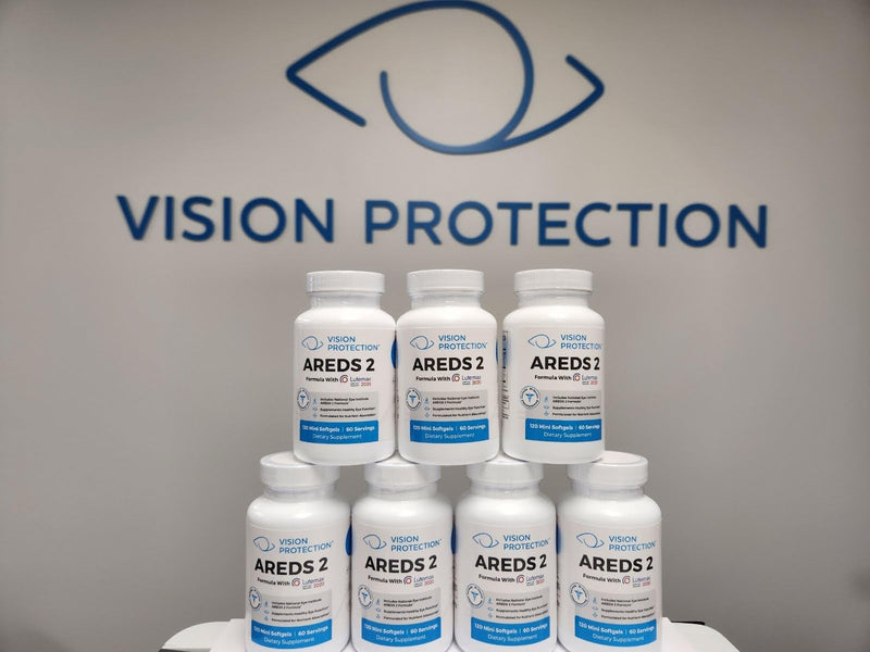 VISION PROTECTION AREDS 2 Eye Vitamin & Mineral Supplement for Ocular Health, Natural Eye Institute AREDS 2 Study Formula with Lutein, Vitamin C, & Zeaxanthin, 120 Mini Softgels 120 Count (Pack of 1)