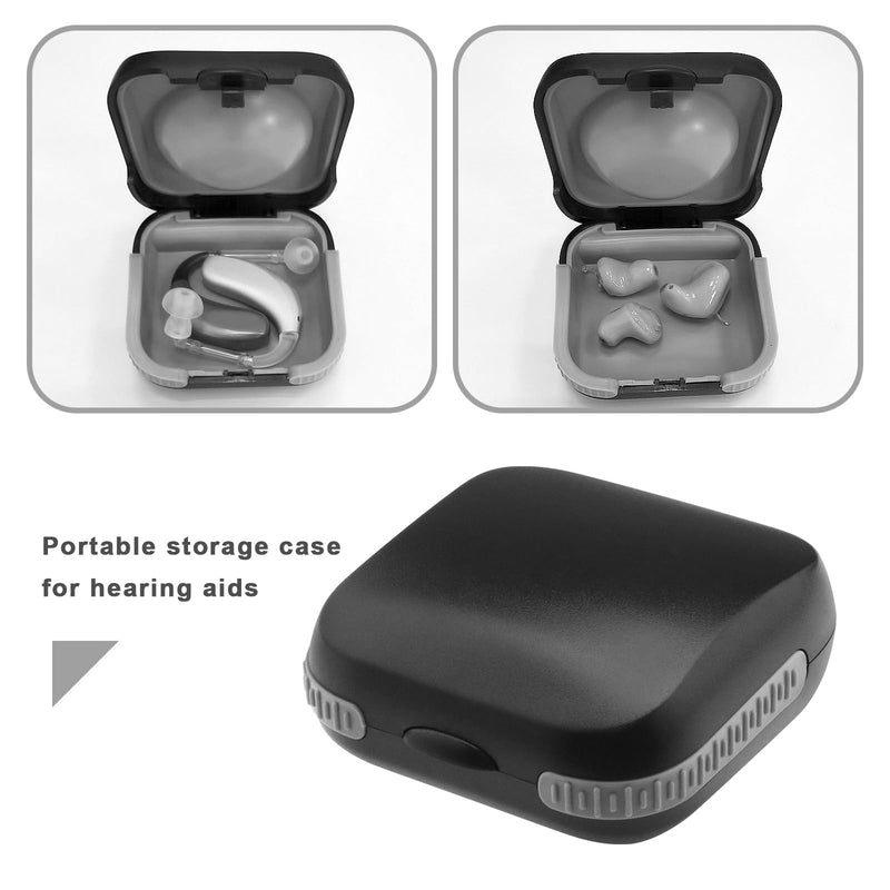 Create idea 2Pcs Hearing Aid Storage Box Hearing Aid Hard Case Protective Box Hearing Aid Container Hearing Aid Accessories 6.5x6.5x2.8cm ABS