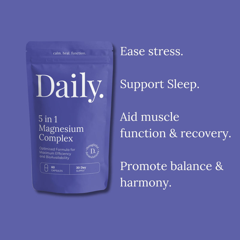 Magnesium Glycinate Supplements | Magnesium Supplements 5-in-1 with Bisglycinate, Citrate, Malate, Marine, Oxide, Vitamine B6 | High Strength Complex Sleep, Cramp, Stress, Anxiety Health Supplemet, 60