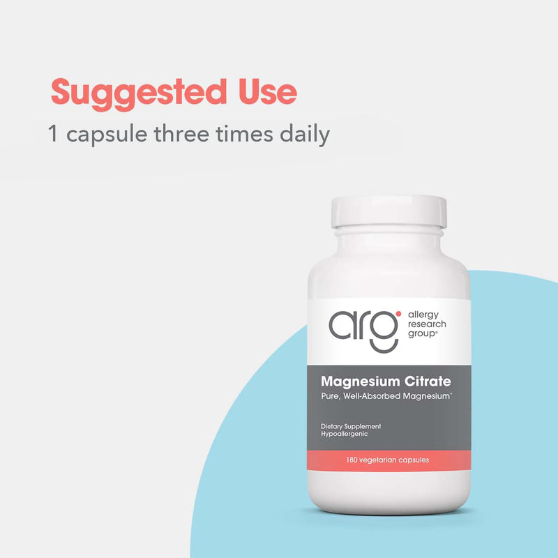 Allergy Research Group Magnesium Citrate 180 vcaps
