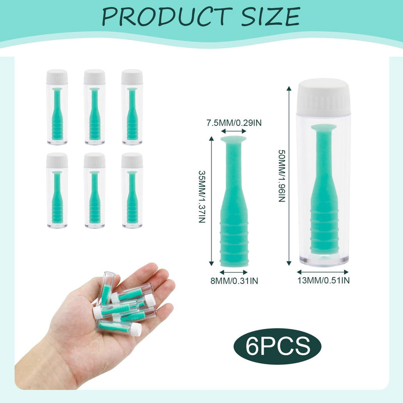 [Australia] - Pack of 6 Silicone Contact Lens Remover Contact Lens Insertion Removal Tool Eye Lens Removal Applicator with Travel Box for Hard Lenses Ergonomic Design for Travel Home Use (Green) 