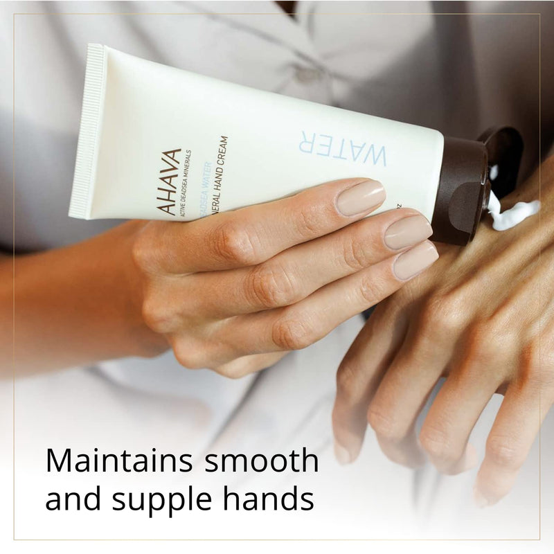 AHAVA Dead Sea Water Mineral Hand Cream - Hand Moisturizer For Dry Cracked Hands, Light & Fast Absorbing, Enriched with Exclusive blend Osmoter, Smoothing Witch Hazel & Soothing Allantoin Original 3.4 Fl Oz (Pack of 1)