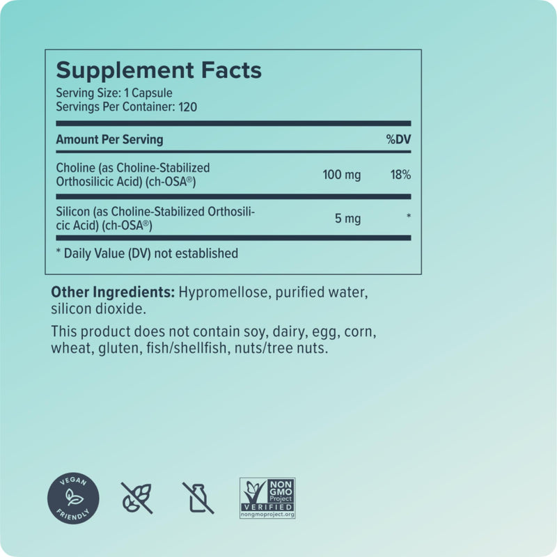 Biosil Collagen Booster Supplement - 120 Vegan Capsules - Patented ch-OSA Activator for Skin, Hair, Nails & Joints - Supports Natural Production - 60-Day Supply 120 Liquid Capsules (Pack of 1)