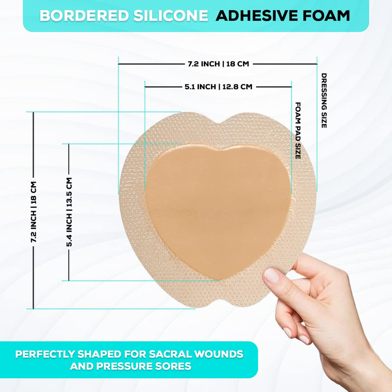 [Australia] - MedVance TM Silicone - Bordered Silicone Adhesive Foam Dressing Sacral Size 7"x 7" Box of 5 dressings 7"x7" Sacral 