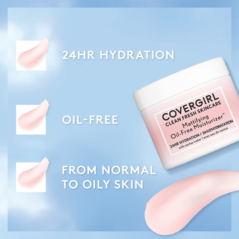 COVERGIRL Clean Fresh Skincare Mattifying Oil-Free Moisturizer, 2.0 Oz 2 Ounce (Pack of 1)
