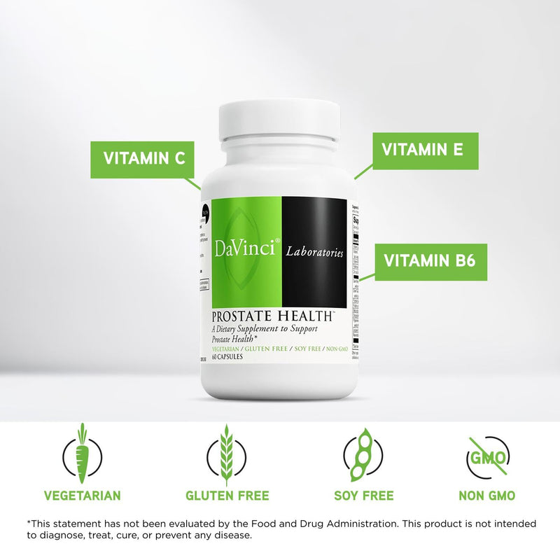 DAVINCI Labs Prostate Health - Helps to Support Prostate, Urinary & Men's Health with Saw Palmetto, Zinc, Green Tea Extract & More* - 60 Vegetarian Capsules (30 Servings)