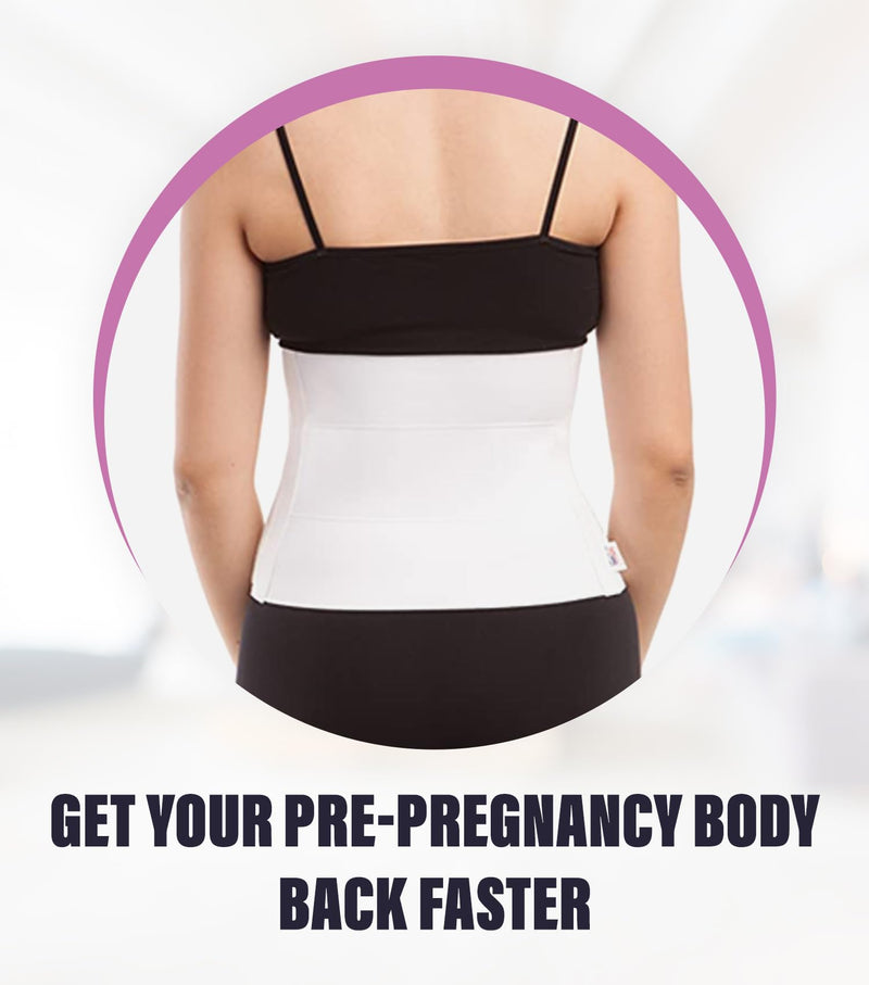 GABRIALLA Breathable Abdominal/Back Support Binder : White Small, Up to 34", (G AB-309 S)