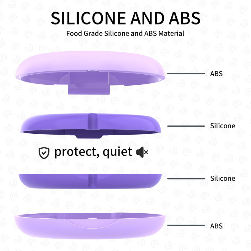 [Australia] - 2 Pack Retainer Case, Slim Aligner Case, Compatible with Invisalign, Mouth Guard Case, Cute Orthodontic Retainer Case with Retainer Removal Tool and Brush, Purple 2Pack-Purple 