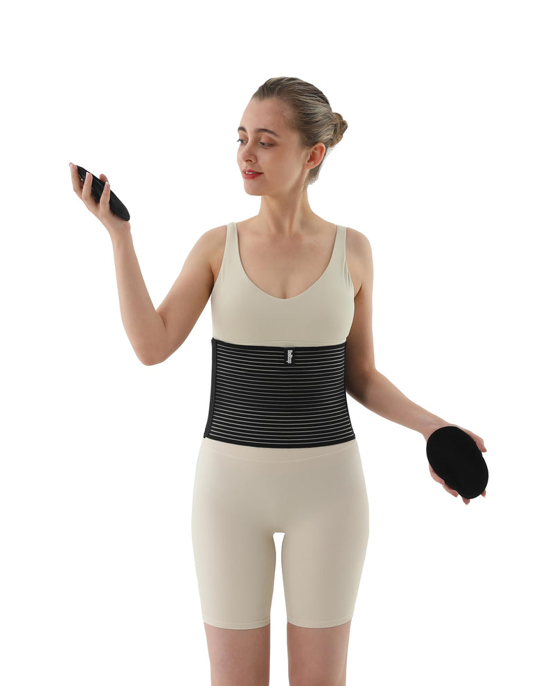 [Australia] - Umbilical hernia bandage. Umbilical hernia belt men / women - abdominal belt for hernia: navel, epigastric, ventral. Inguinal hernia belt - 2 compression pads. Hernia abdominal belt for women and men (S/M) S/M (62 to 98 cm navel area) 