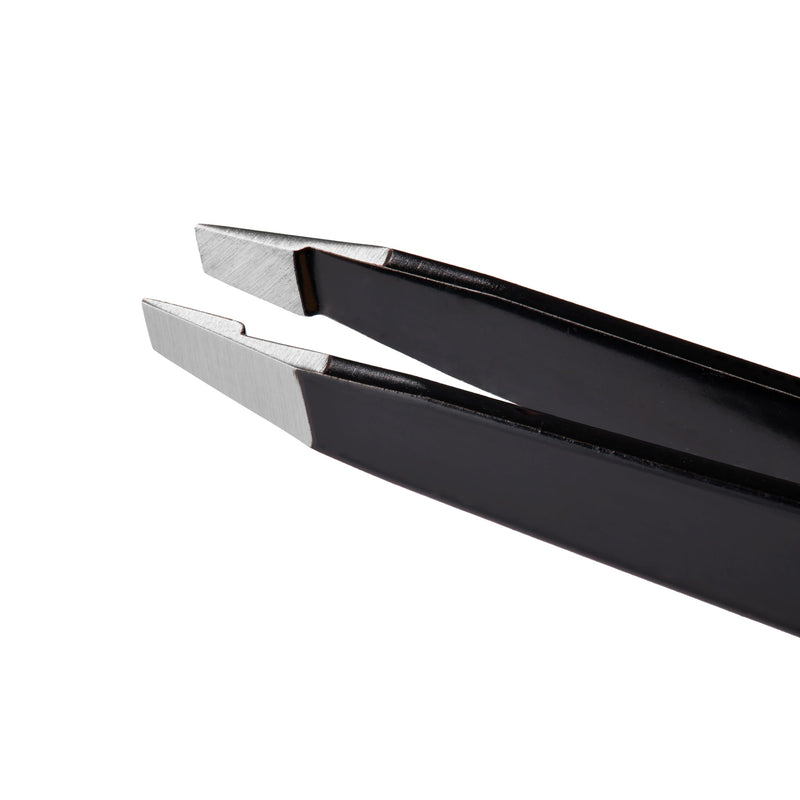 [Australia] - Vosella - Slanted tweezers for precise hair removal, stainless steel, made in Solingen - Black Onyx 