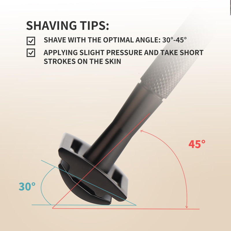 [Australia] - Gearhub Double Edge Safety Razor Stainless Steel Metal Reusable Wet Shaving Razor with 10 Swedish Platinum Blades for Men Women Barber Bikini Armpit Hair, Matte Gunmetal Black GRB3G 