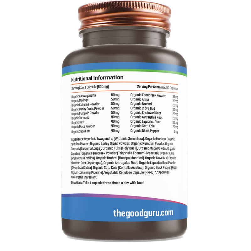 Organic Multivitamin for Men, Vegan Multivitamin Capsules - Multivitamin Capsules for Men with 18 Essential Active Vitamins & Minerals - (90 Capsules)