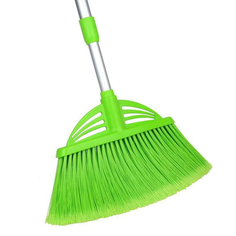 [Australia] - Three-Section Telescopic Aluminum Alloy Rod Long-Handled Broom（Green） Green 