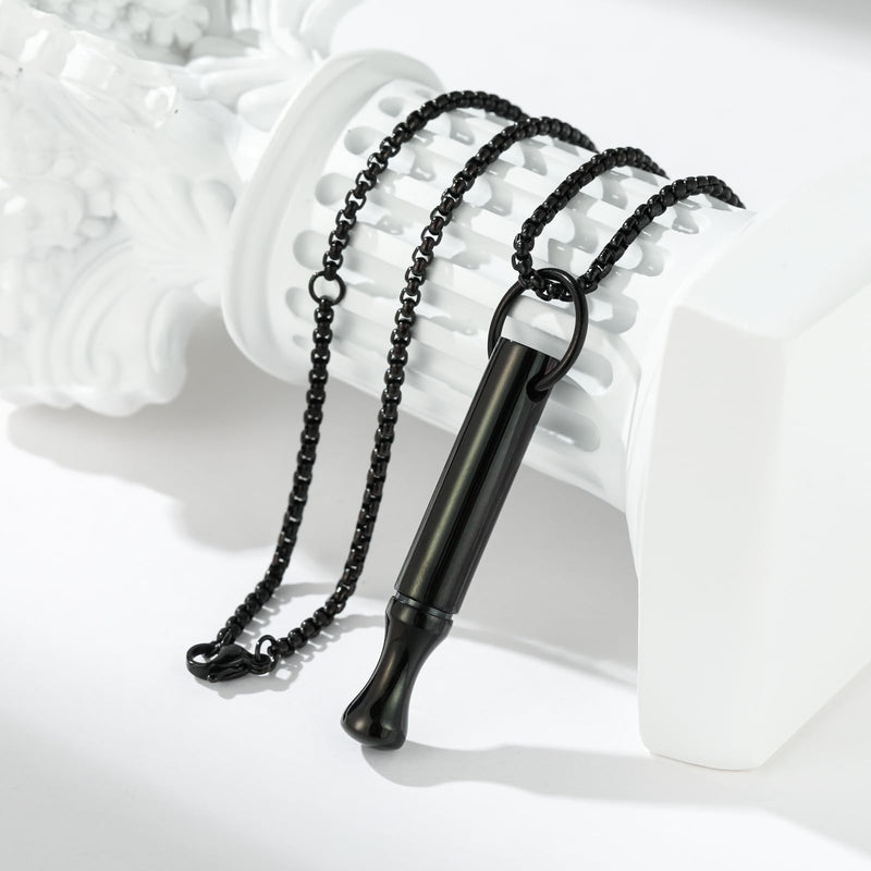 [Australia] - Breathing Necklace for Anxiety Relief Quit Smoking Tools Breathe Easy Necklace Stop Smoking Aids Breathlace Necklace Fum Vaporless Inhaler Breathless Anxiety Necklace for Women/Men Style3 Black 