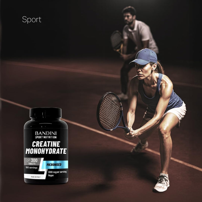 Bandini® Creatine Monohydrate 300 Tablets - 3000mg per dose - Supplement for Energy, Training & Gym - Pre Workout for Men & Women - Alternative to Powder - Vegan Micronised Creatin - Keto Unflavoured 300 count (Pack of 1)