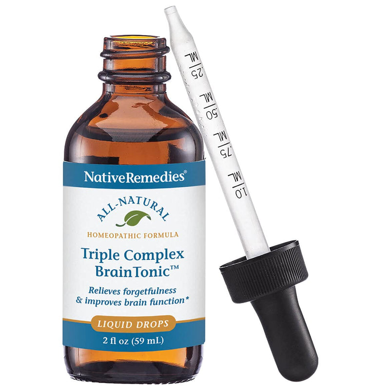 Native Remedies Triple Complex Brain Tonic - Natural Homeopathic Formula | Relieves Forgetfulness, Mental Fatigue and Problems Concentrating - Supports Brain Function, Memory and Alertness - 59 mL