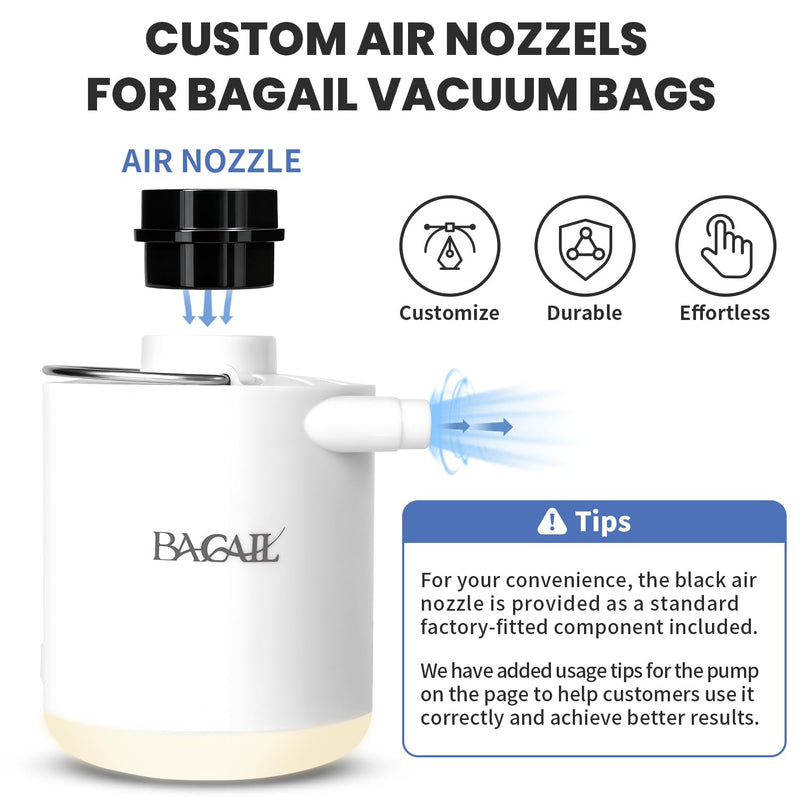 BAGAIL TPU Vacuum Bag for Travel, Reusable Compression Bag with IPX8 Waterproof Zipper, Save Space for Suitcase, Backpack and Carry on (Cream, Large, With Pump) Cream