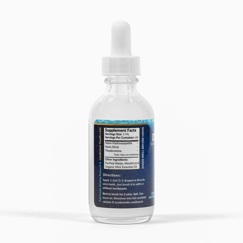 Medicinal Foods Dentite Tooth Armor Liquid Drops | Nano Hydroxyapatite Oral Care Formula | Fluoride-Free Toothpaste Booster | Nano Silver + Theobromine Found in Cacao | Fresh Breath Support (60 ml)