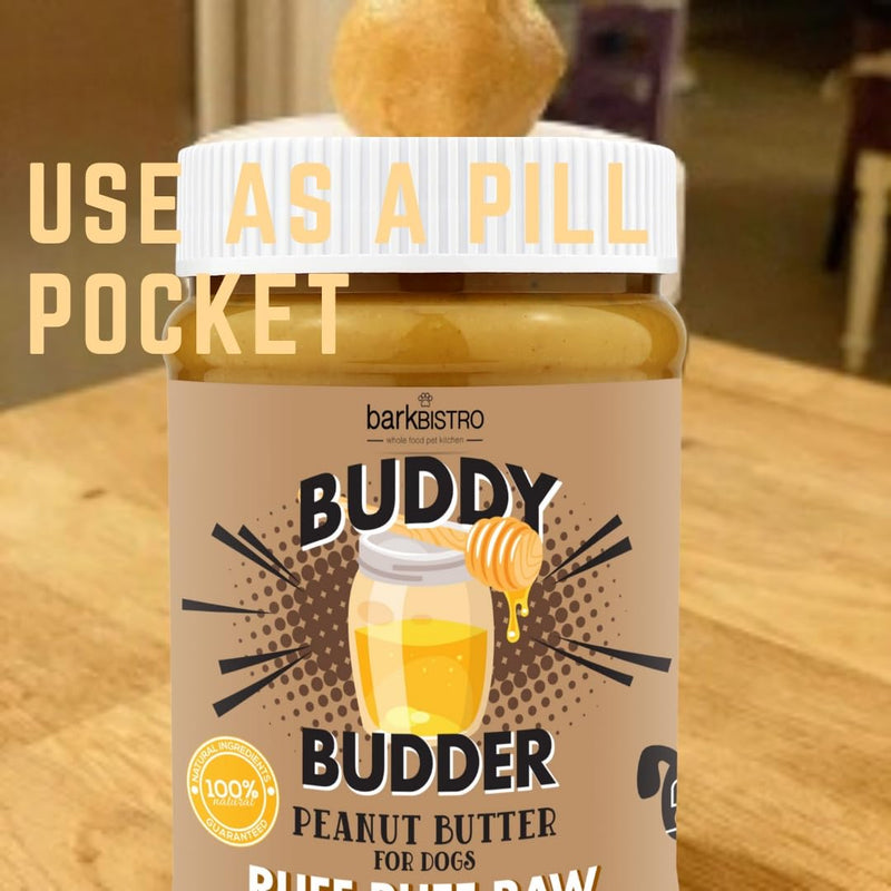 Bow-Wow Blueberry (probiotic + prebiotic) + Cranberry Canine (hip + joint) BUDDY BUDDER, 100% Natural Dog Peanut Butter, Healthy Peanut Butter Supplements, Made in USA (17oz jars) - PawsPlanet Australia