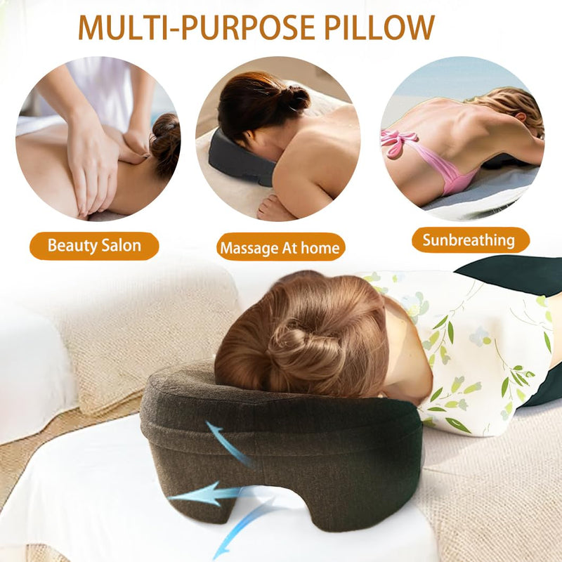 [Australia] - Fcare Face Down Pillows Massage After Surgery Post Eye Surgery, Pillow for Bed Headrest Prone Down Sleeping，Face Cradle，BBL Pillow Recovery & Removable Cover Grey 