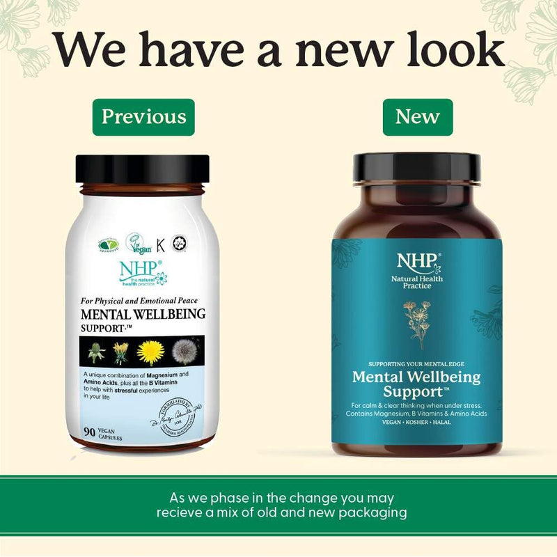 NHP Advanced Mental Wellbeing Support – A Scientifically Formulated Blend of Nutrients to Enhance Physical and Emotional Resilience During Stressful Periods - 90 Vegan Capsules